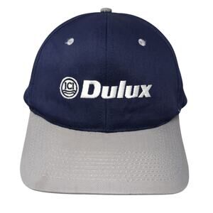 Dulux Snapback Cap Black One Size Adjustable Embroidered Vented Holes 6 Panel TC